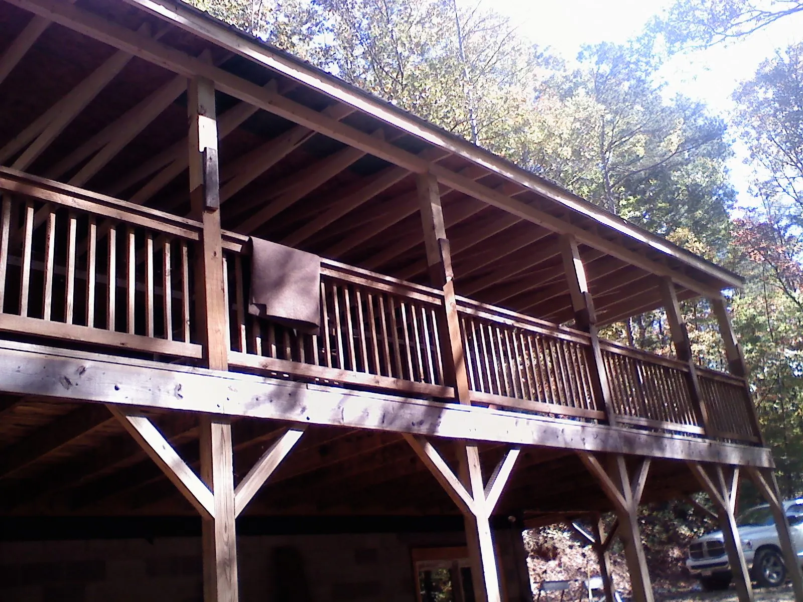 Timber framing under a new elevated porch and deck — Roof Leak Repair in Plain Dealing by Roofing Brothers